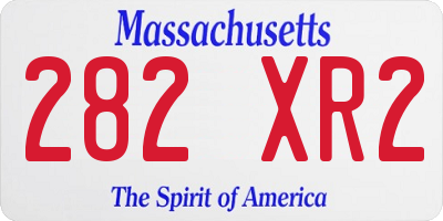 MA license plate 282XR2