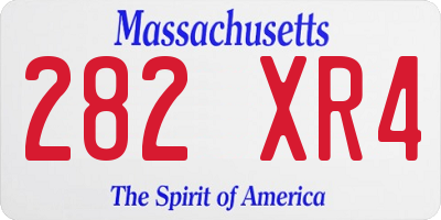 MA license plate 282XR4