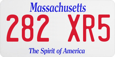 MA license plate 282XR5