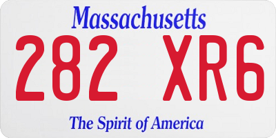 MA license plate 282XR6