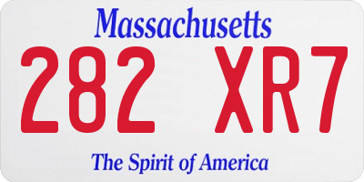 MA license plate 282XR7