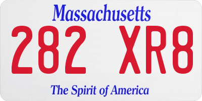 MA license plate 282XR8