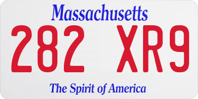 MA license plate 282XR9