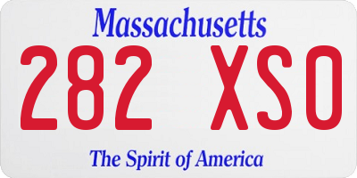 MA license plate 282XS0