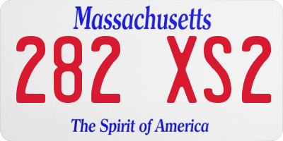 MA license plate 282XS2