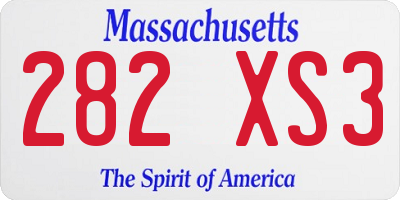 MA license plate 282XS3