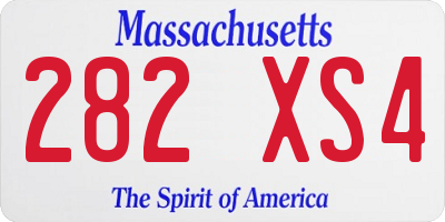MA license plate 282XS4