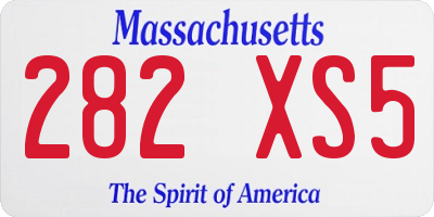 MA license plate 282XS5