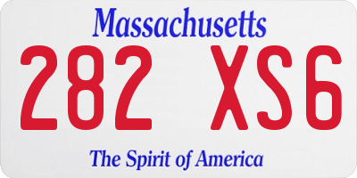 MA license plate 282XS6