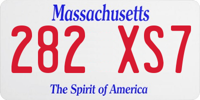 MA license plate 282XS7