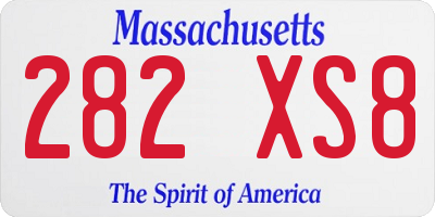 MA license plate 282XS8
