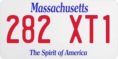 MA license plate 282XT1