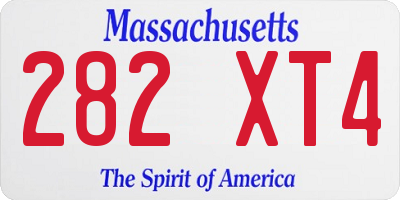 MA license plate 282XT4