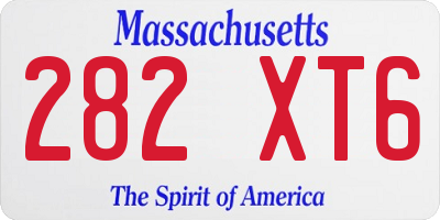 MA license plate 282XT6