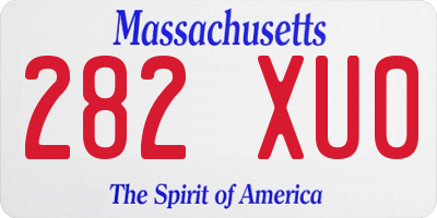 MA license plate 282XU0