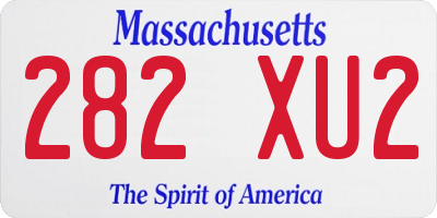 MA license plate 282XU2