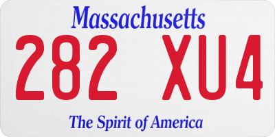 MA license plate 282XU4