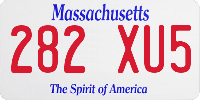 MA license plate 282XU5