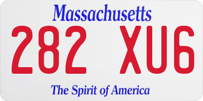 MA license plate 282XU6