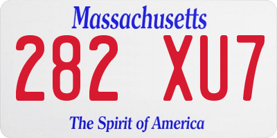 MA license plate 282XU7