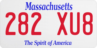 MA license plate 282XU8