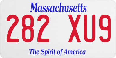 MA license plate 282XU9