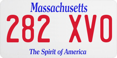 MA license plate 282XV0