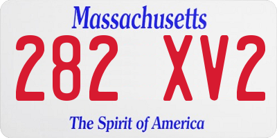 MA license plate 282XV2