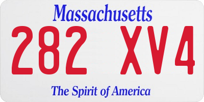 MA license plate 282XV4