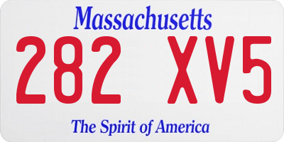 MA license plate 282XV5