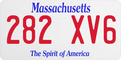MA license plate 282XV6