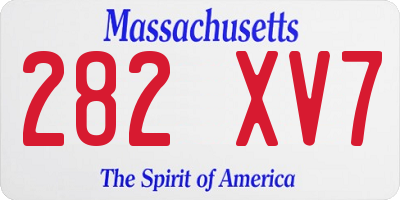 MA license plate 282XV7