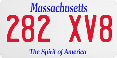 MA license plate 282XV8