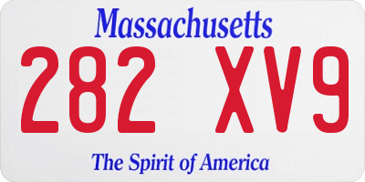 MA license plate 282XV9