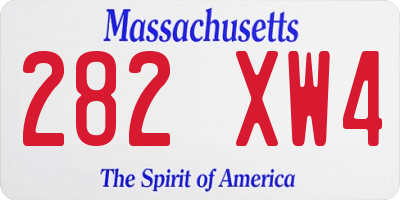 MA license plate 282XW4