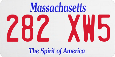 MA license plate 282XW5