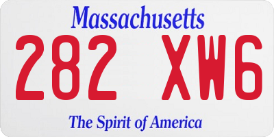 MA license plate 282XW6