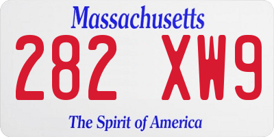 MA license plate 282XW9