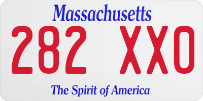 MA license plate 282XX0
