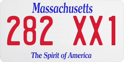 MA license plate 282XX1
