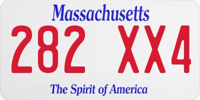 MA license plate 282XX4