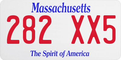 MA license plate 282XX5
