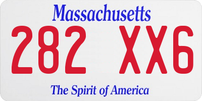 MA license plate 282XX6