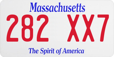 MA license plate 282XX7