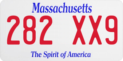 MA license plate 282XX9