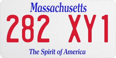MA license plate 282XY1