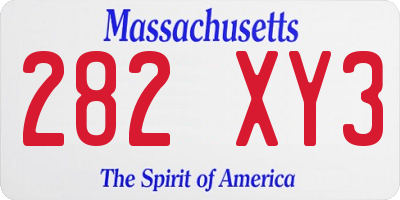 MA license plate 282XY3