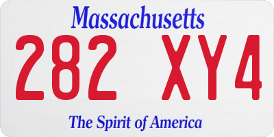 MA license plate 282XY4