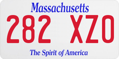 MA license plate 282XZ0