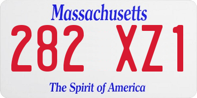 MA license plate 282XZ1